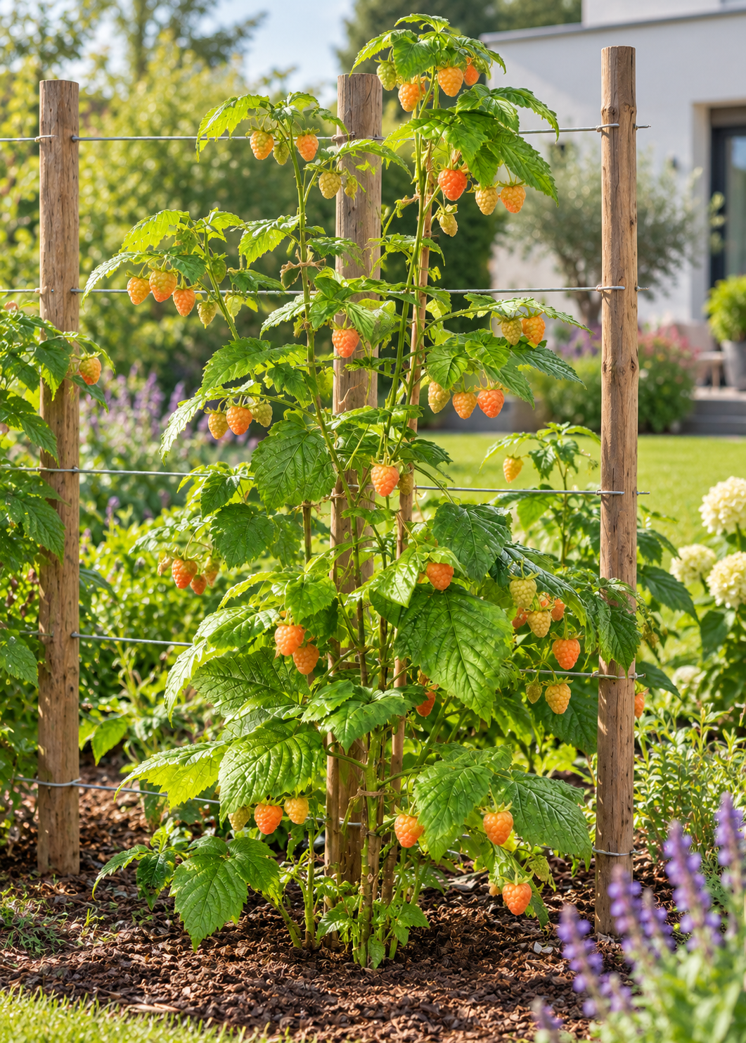 Himbeere ‘Valentina’ – Gelbe Sommerhimbeere | Rubus idaeus ‘Valentina’ | Beerenstrauch 50–70 cm im Topf