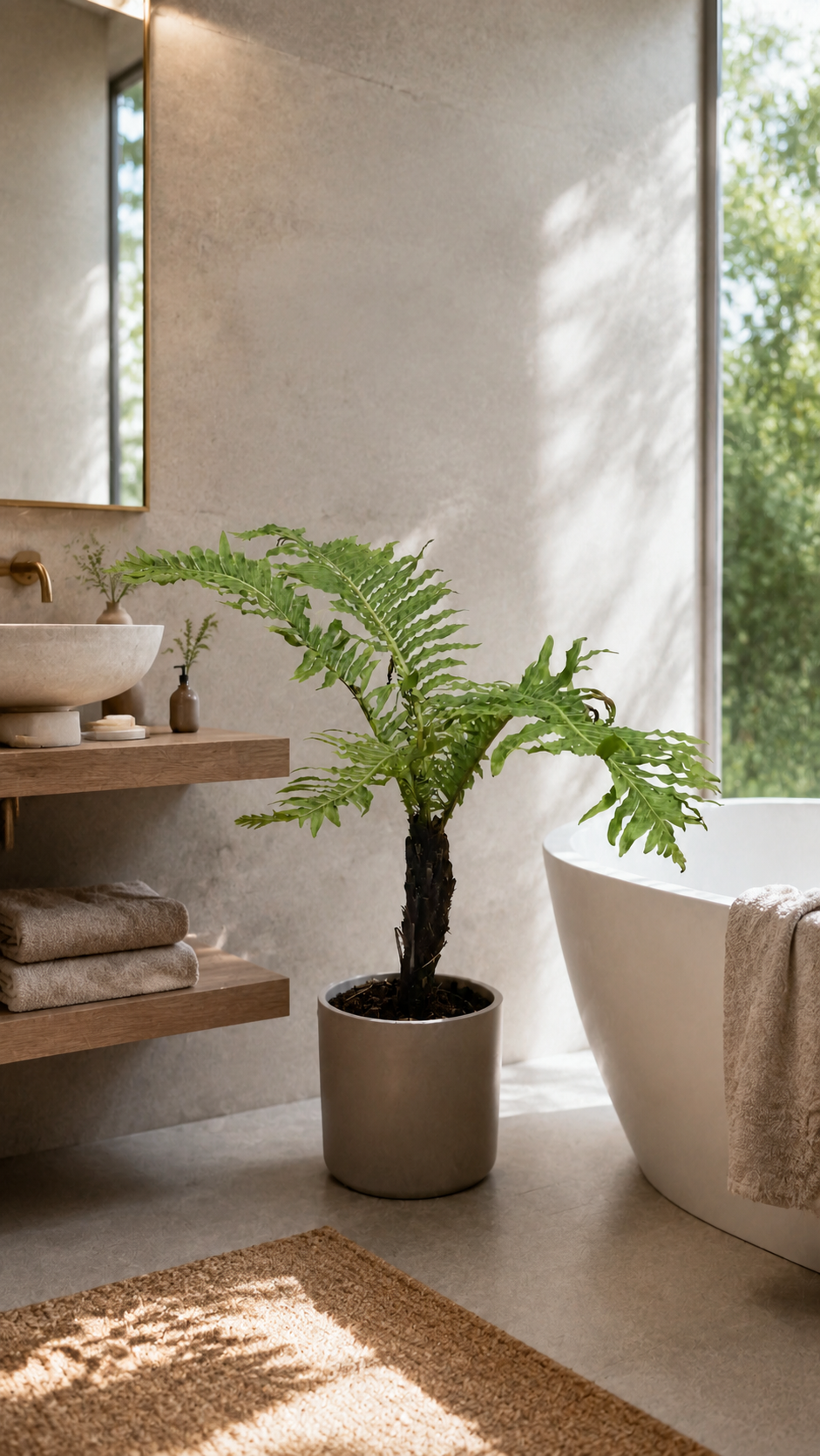 Blechnum orientale Linn 50–60 cm mit Stamm – Orientalischer Rippenfarn, tropischer Baumfarn für Zimmer & Wintergarten