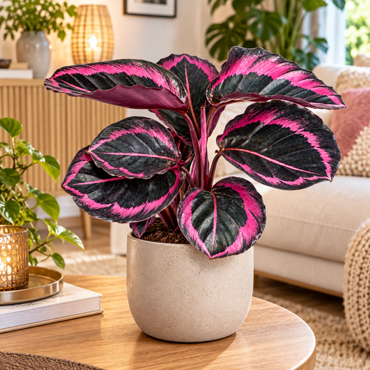 Calathea roseopicta ‘Dottie’ ca. 25 cm – Korbmarante mit rosa Blattzeichnung, exotische Zimmerpflanze