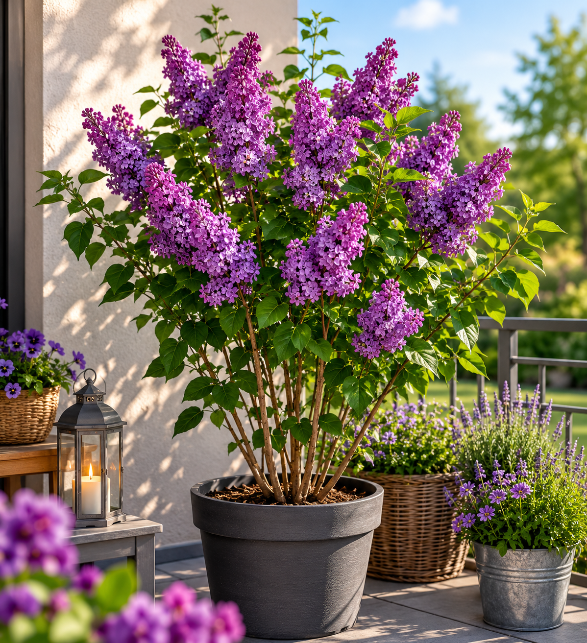 Syringa vulgaris Amethyst Flieder ca 100 cm Edel Flieder Duftflieder Gartenpflanze Blütenstrauch