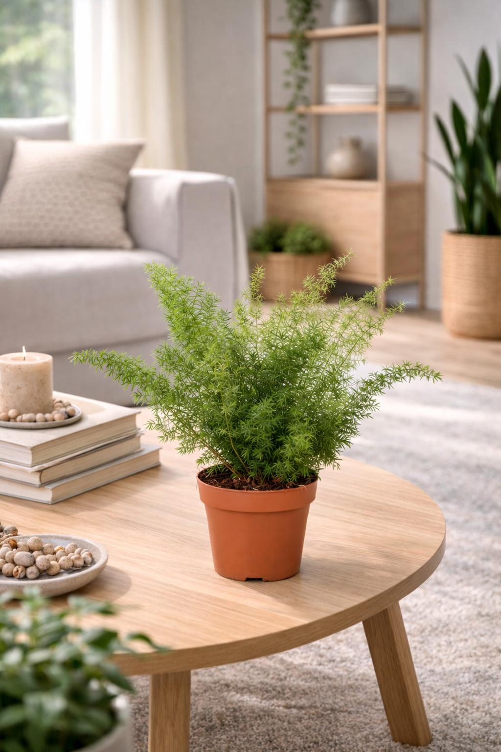 Asparagus Meyeri ca. 35 cm – Zierspargel Fuchsschwanz Farn – Zimmerpflanze im 12 cm Topf