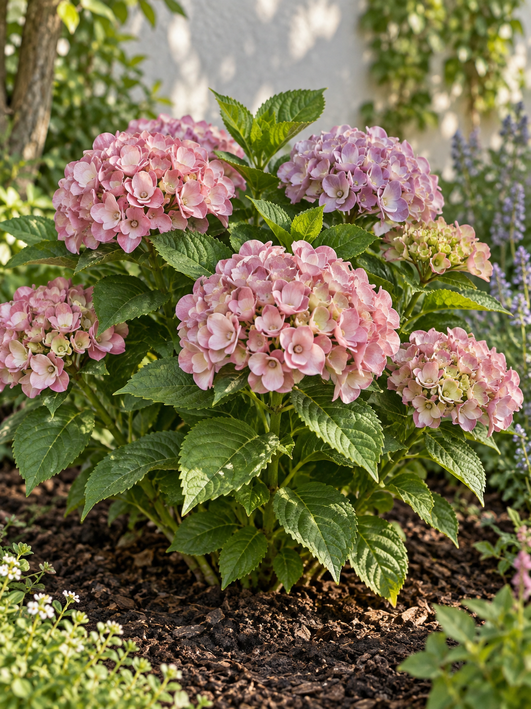 Bauernhortensie ‘Ayesha’ 20–30 cm – Rosa blühende Hydrangea macrophylla für Garten und Kübel