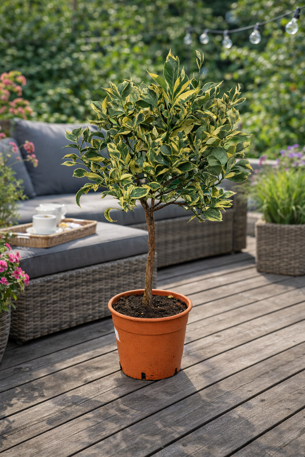 Panaché Orange Baum 70–100 cm – Variegierte Orange Citrus sinensis Variegata – buntlaubiger Orangenbaum Zitruspflanze