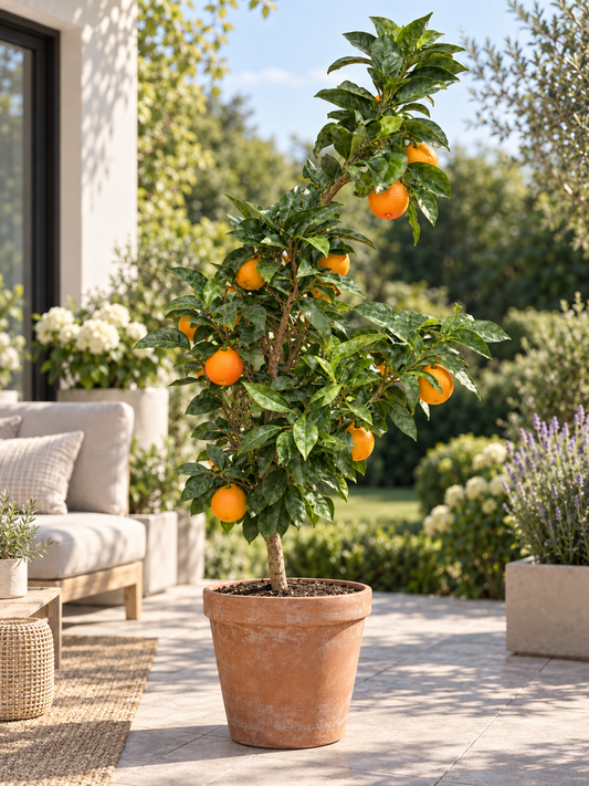 Arancio Newhall Navelorange 100–120 cm – Citrus sinensis Orangenbaum für Terrasse und Wintergarten