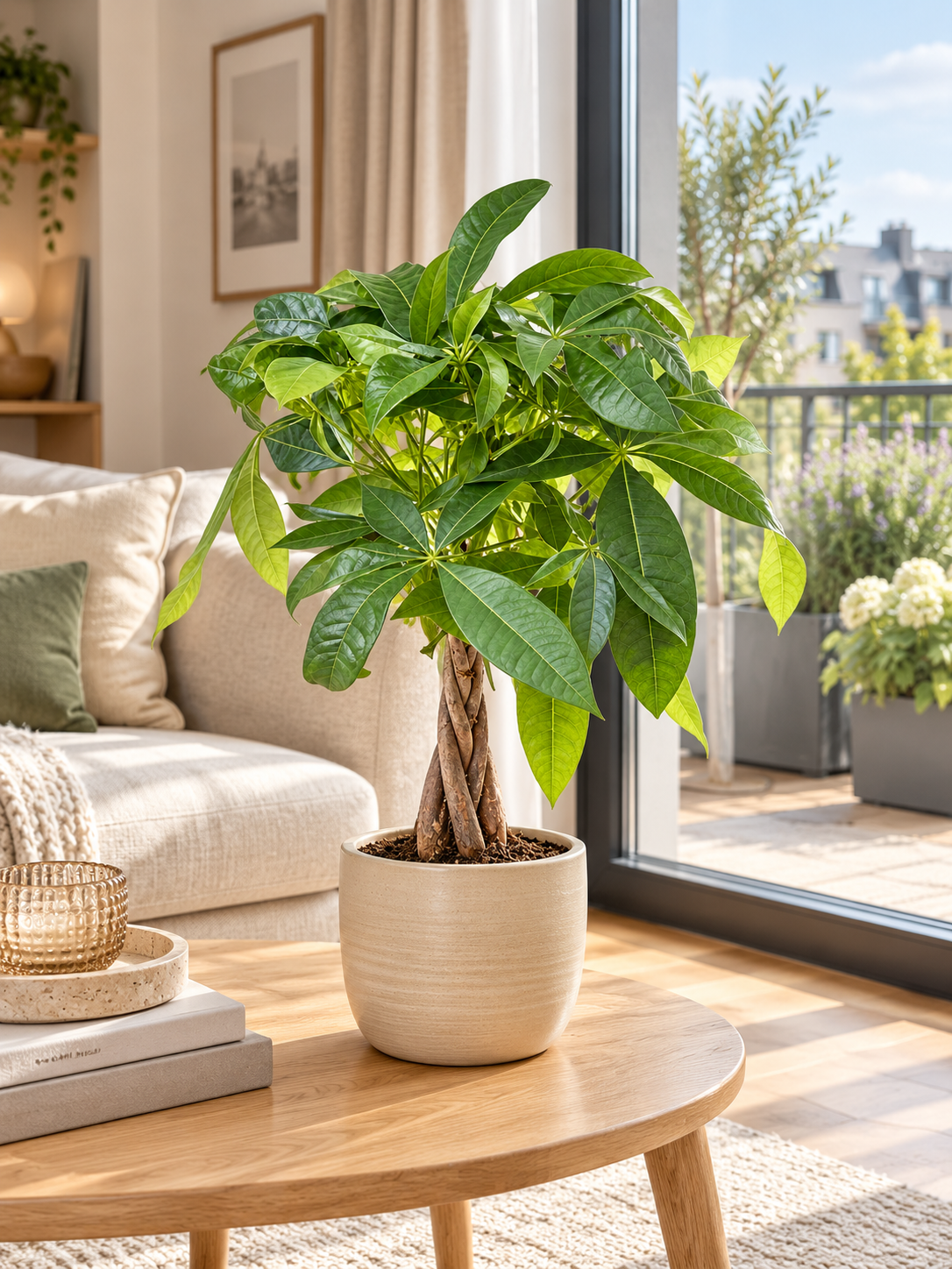 Pachira aquatica 40–50 cm – Glückskastanie, pflegeleichte Zimmerpflanze für Wohnzimmer & Büro