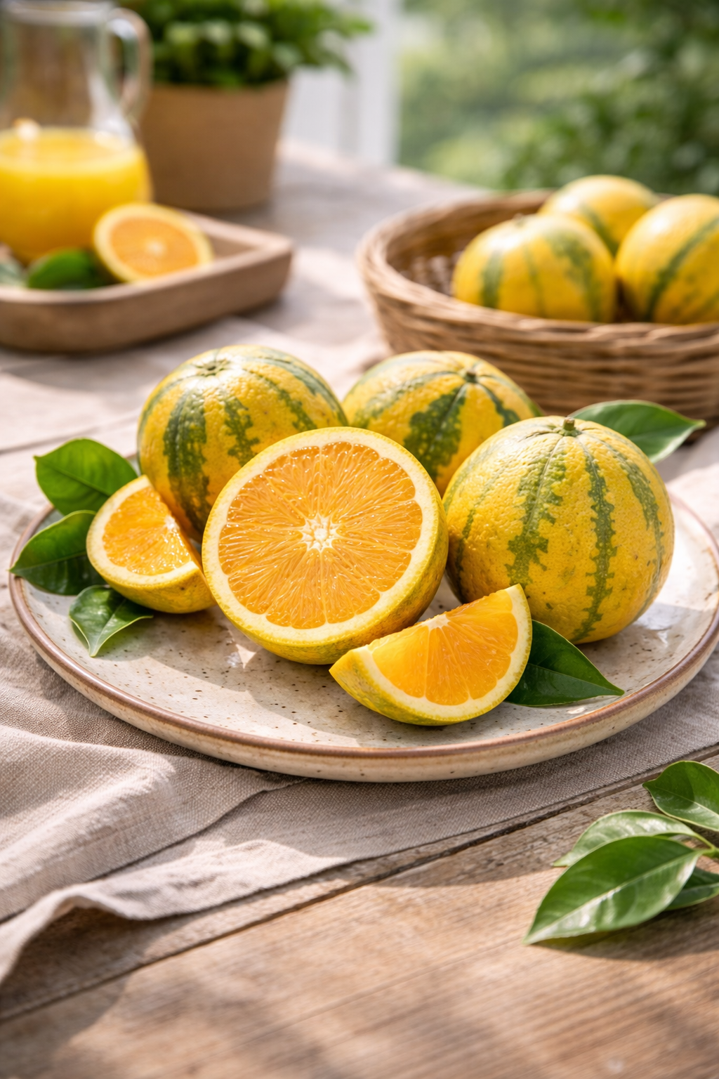 Panaché Orange Baum 70–100 cm – Variegierte Orange Citrus sinensis Variegata – buntlaubiger Orangenbaum Zitruspflanze