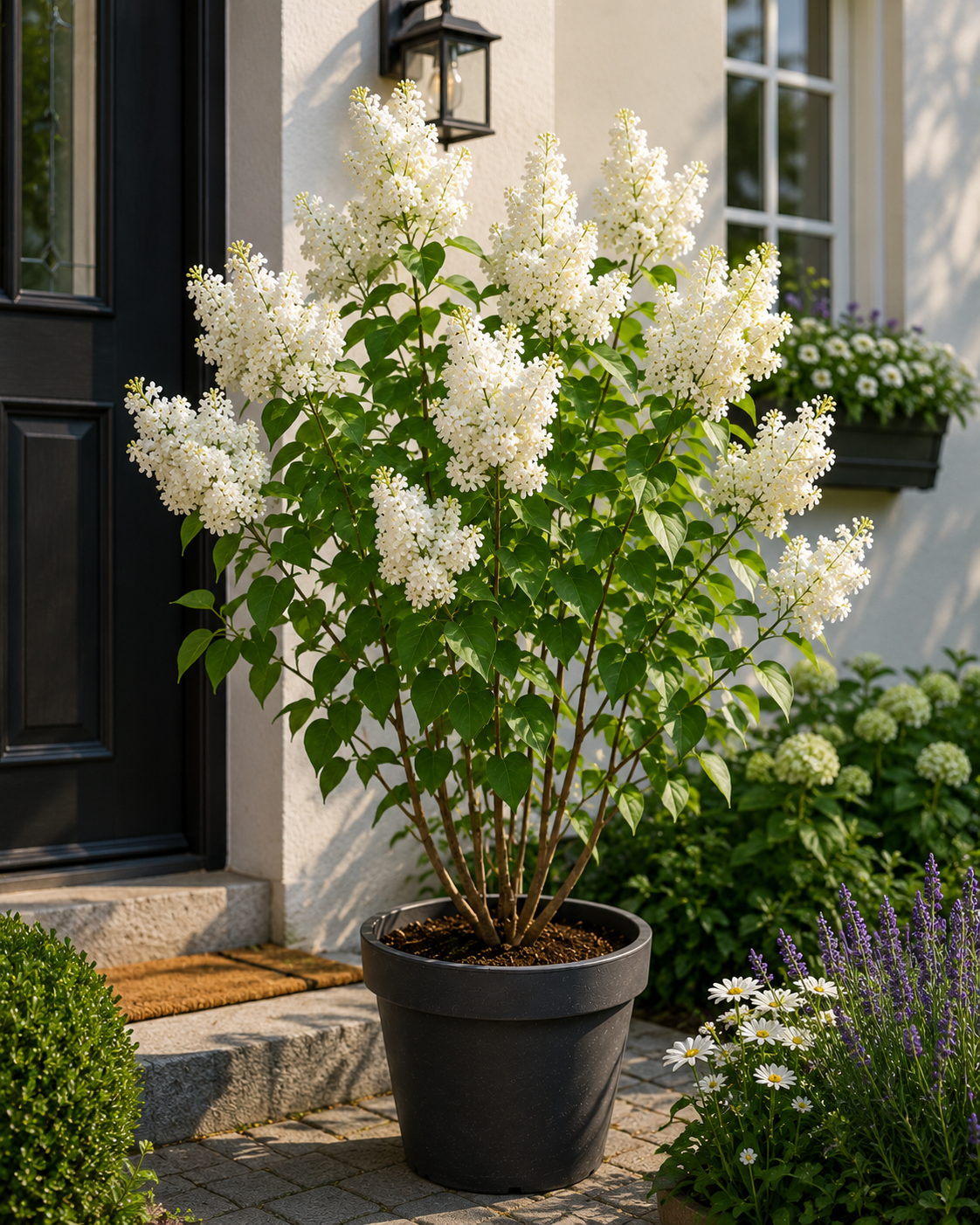 Syringa vulgaris Mme Lemoine Flieder Weißer Edel-Flieder ca. 100 cm Duftflieder Gartenpflanze