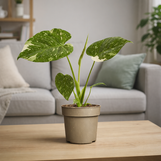 Monstera Thai Constellation – panaschierte Fensterblatt Zimmerpflanze ca. 25 cm | Topf Ø 11 cm