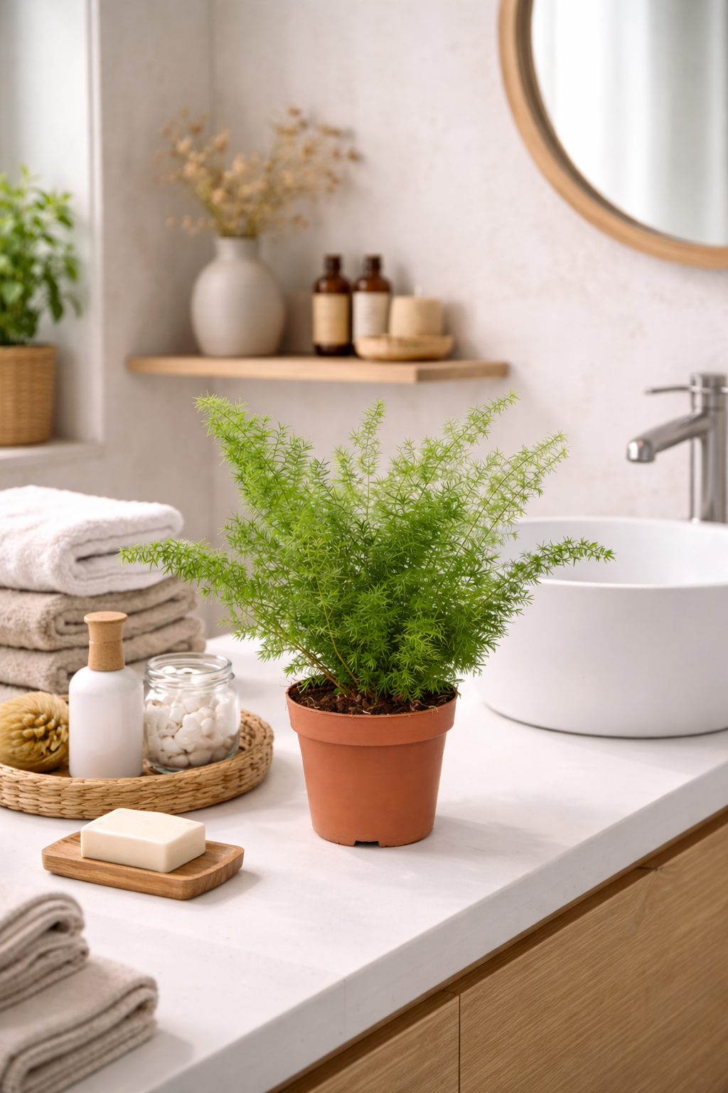 Asparagus Meyeri ca. 35 cm – Zierspargel Fuchsschwanz Farn – Zimmerpflanze im 12 cm Topf