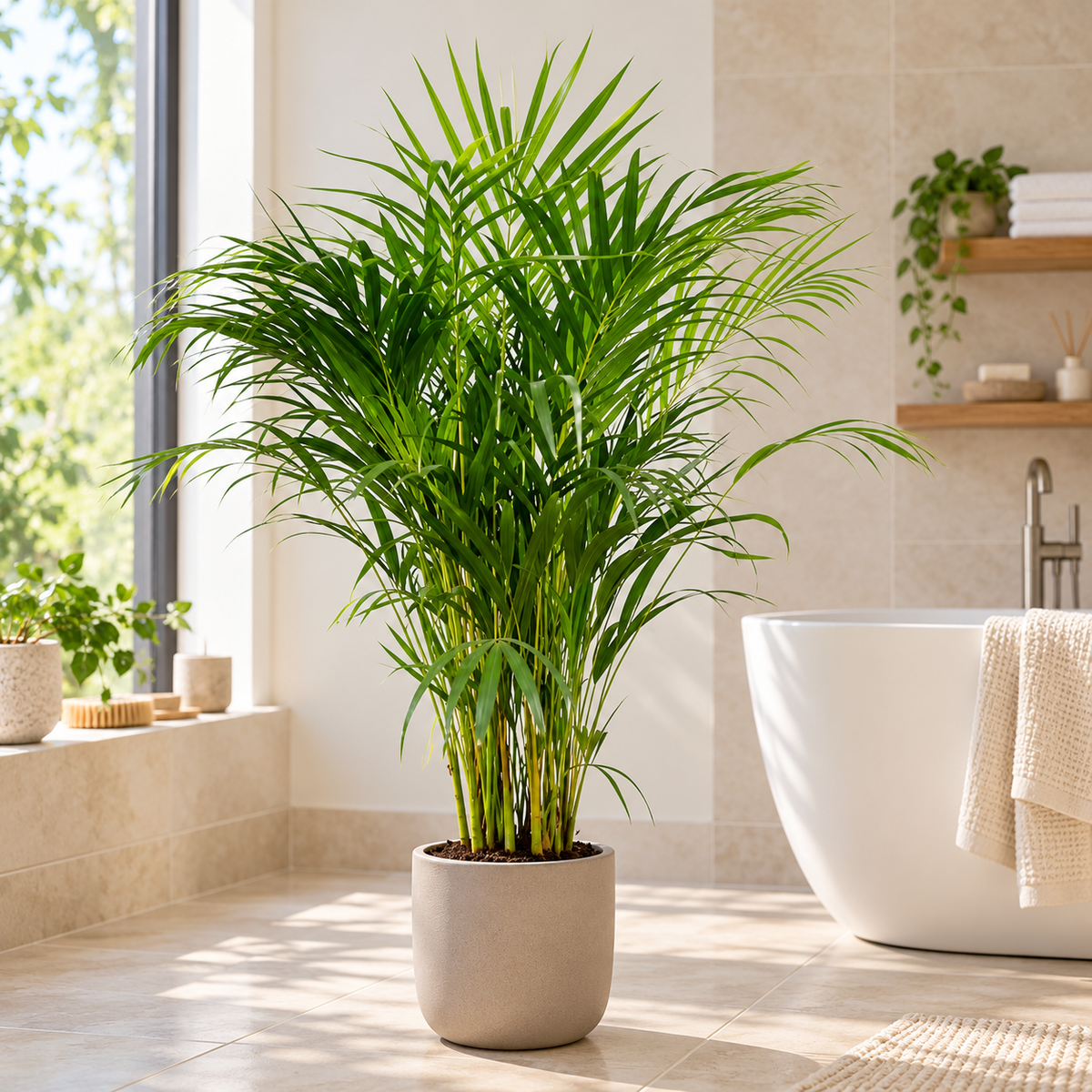Goldfruchtpalme – Areca-Palme, Dypsis lutescens – immergrüne Zimmerpalme für Wohnzimmer & Büro – ca. 100 cm inkl. Topf