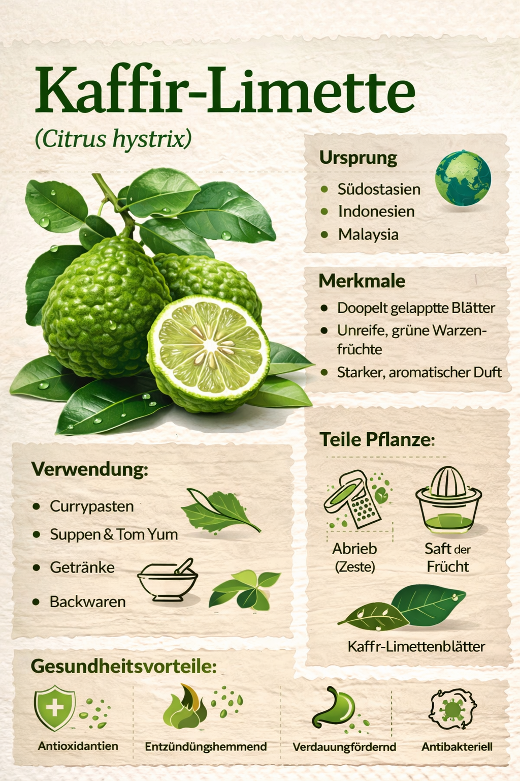 Kafrová limetka 140-180 cm Citrus Hystrix Kafrová limetka Kafrová limetka Papeda Combava