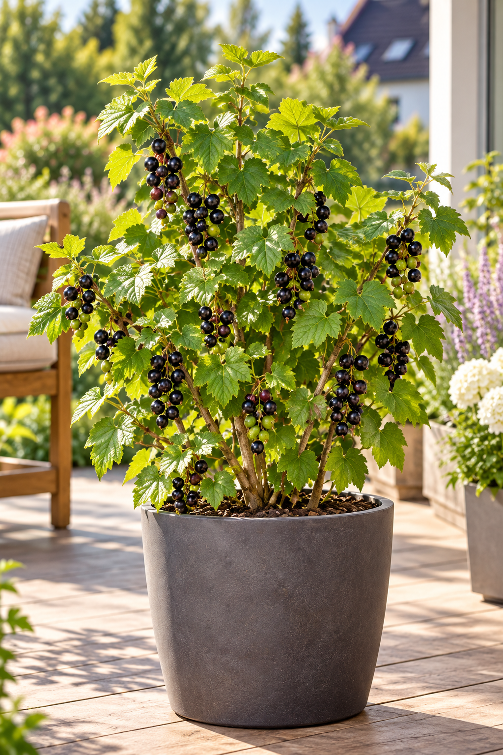 Schwarze Johannisbeere ‘Ben Sarek’ 50–70 cm – Ribes nigrum, kompakter winterharter Beerenstrauch für Garten & Kübel