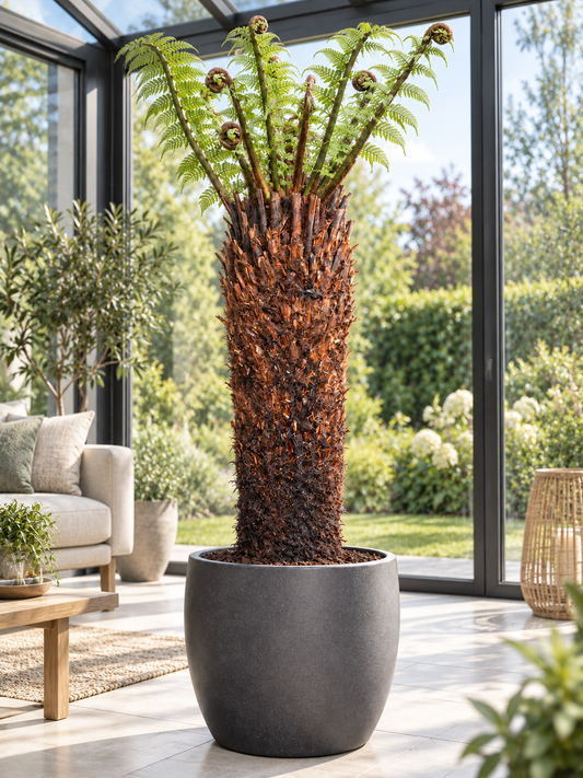 Baumfarn Dicksonia antarctica 120 cm – Australischer Taschenfarn für Kübel und Wintergarten