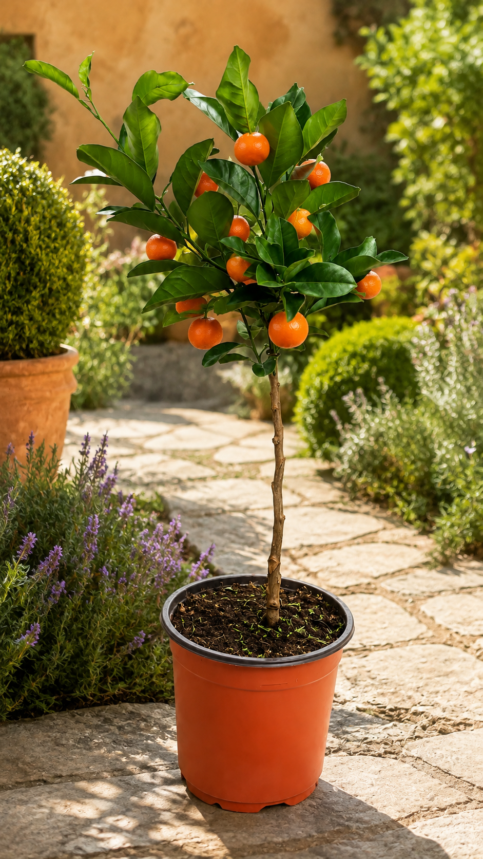 Mandarine ‘Hernandina’ als Stämmchen ca. 50 cm – Clementinenbaum, mediterrane Zitruspflanze für Balkon & Terrasse