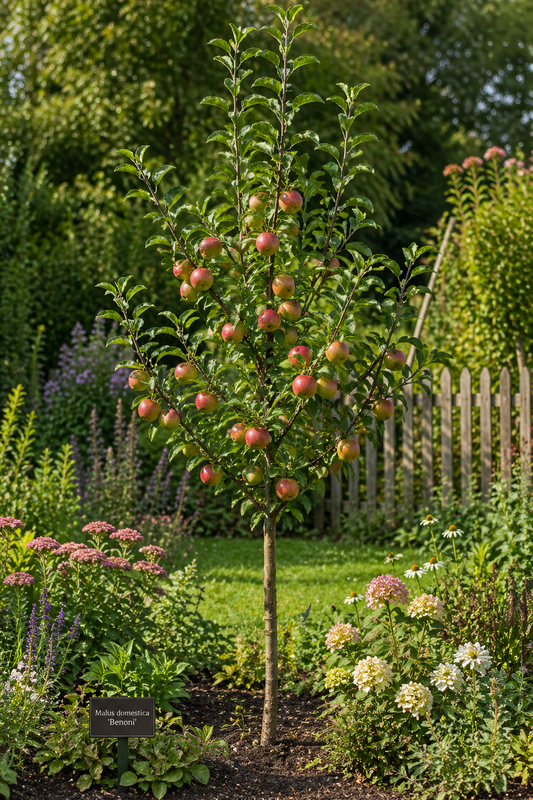 Apfelbaum Benoni 100–120 cm – Frühe Apfelsorte Malus domestica für Garten & Balkon, aromatische Sommeräpfel