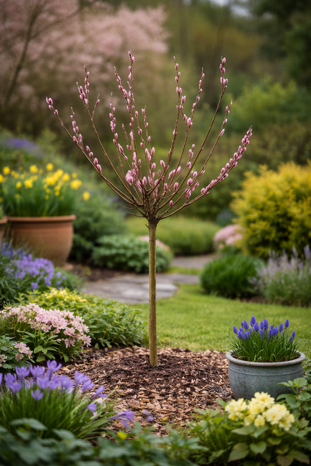 Rosa Riesen-Salweide 'Mount Aso' Stämmchen 100–120 cm – Japanische Kätzchenweide mit rosa Weidenkätzchen | Salix gracilistyla Mount Aso