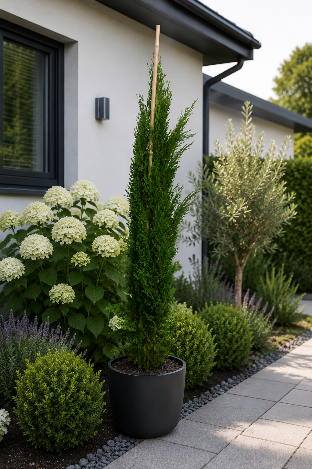 Cupressus sempervirens Totem 140–160 cm – Säulenzypresse Mediterrane Zypresse Italienische Zypresse Wintergrün
