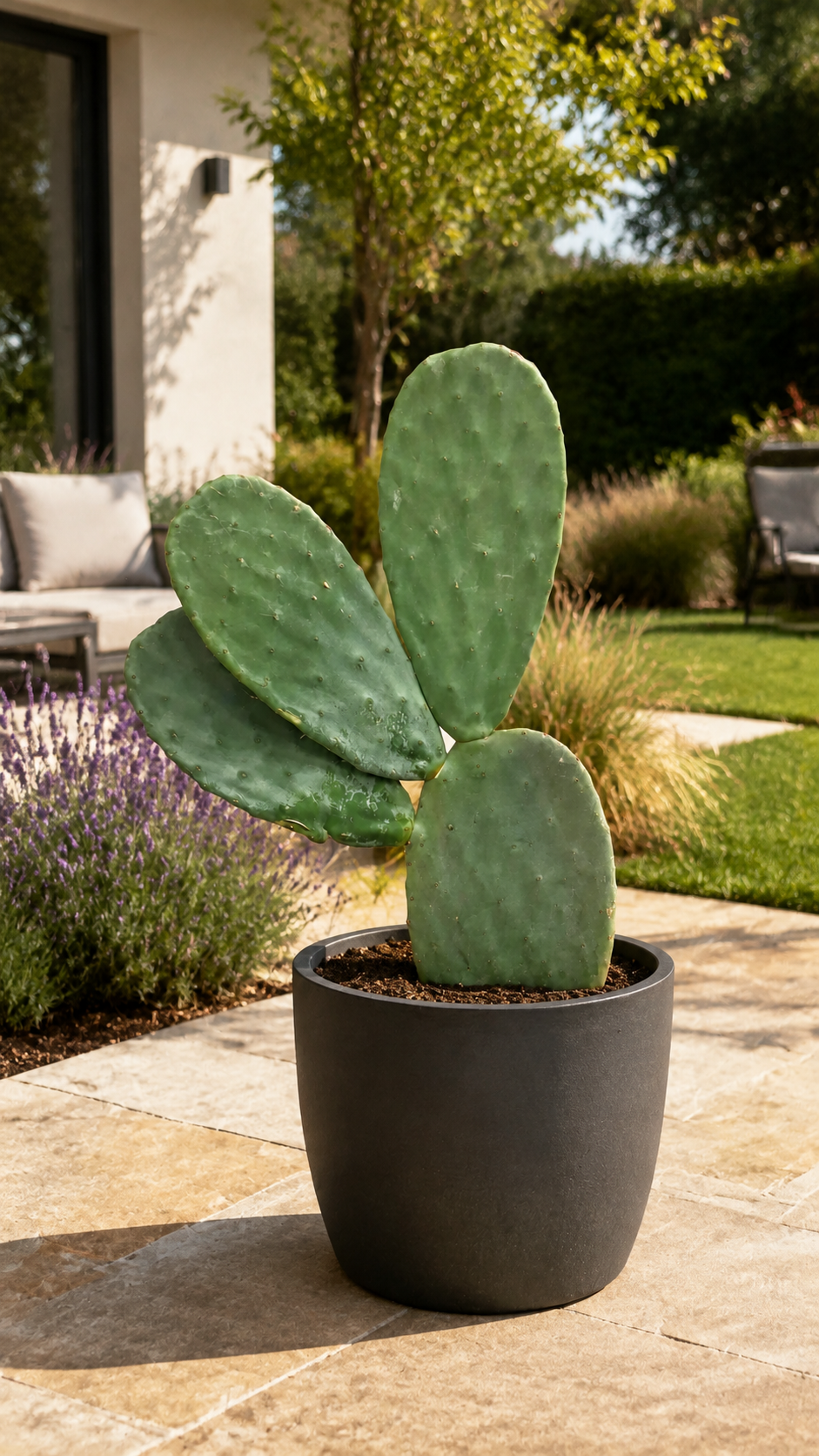 Opuntia ficus-indica Feigenkaktus 50–60 cm – Echter Feigenkaktus, winterharte Kaktuspflanze für Garten, Terrasse & Kübel