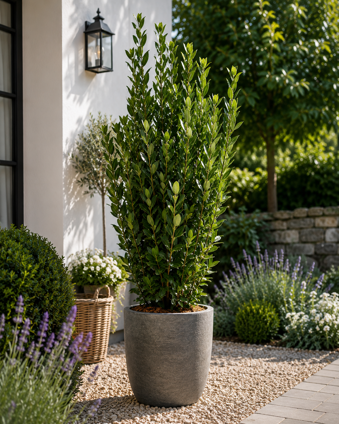 Gewürzlorbeer (Laurus nobilis) 160–200 cm – Echter Lorbeer, Lorbeerbaum, Mediterrane Kübelpflanze für Terrasse, Balkon, Garten & Wintergarten
