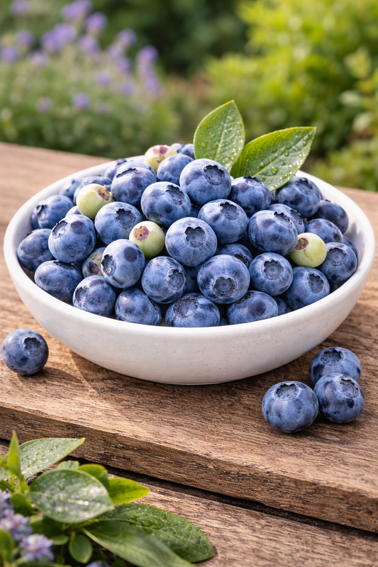 Heidelbeere Bluecrop ca. 60 cm im Topf – Vaccinium corymbosum Kulturheidelbeere ertragreich winterhart für Garten Balkon