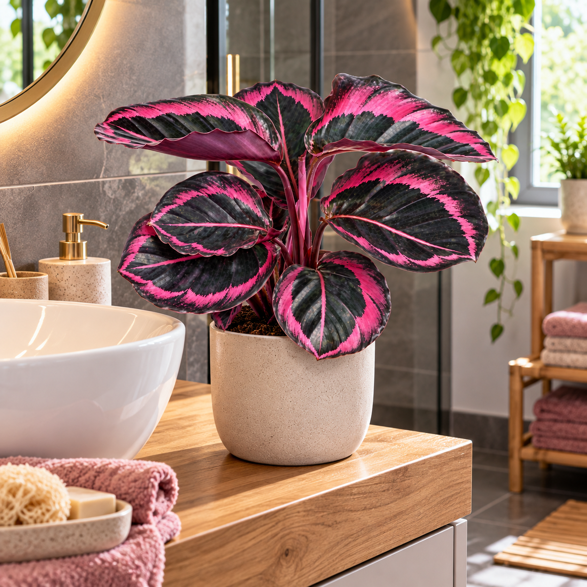 Calathea roseopicta 'Dottie' 'M' – Exotická pokojová rostlina s úžasným růžovým vzorem – Nenáročná pokojová rostlina