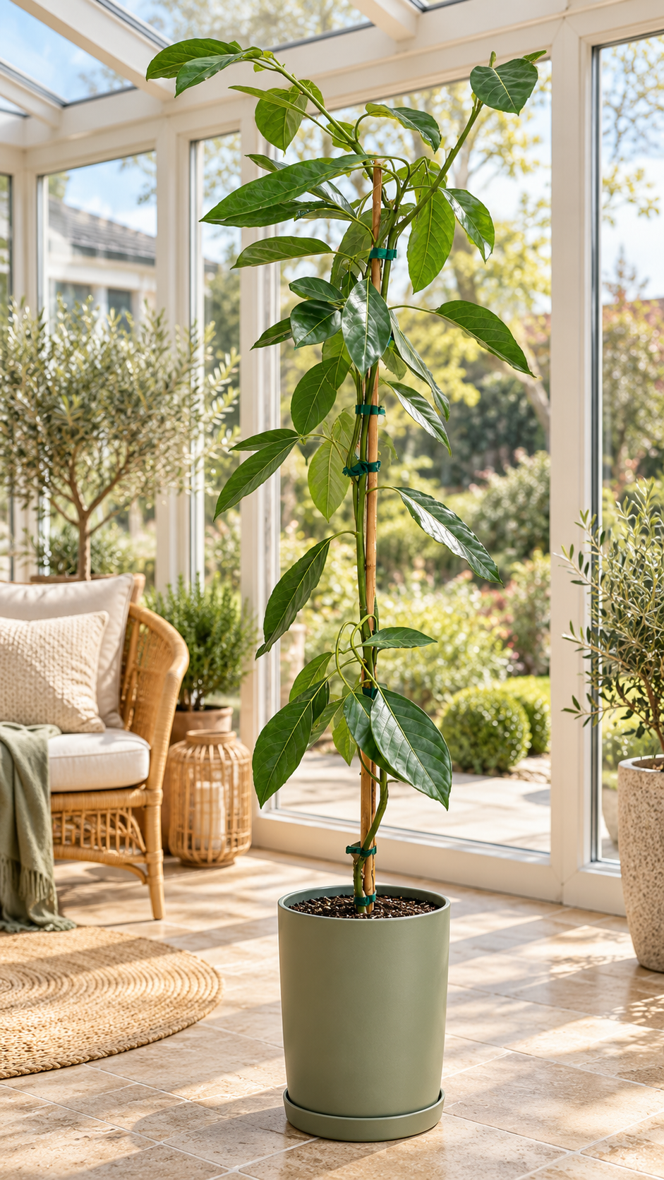 Avocadobaum ‘Pinkerton’ – Avocado-Pflanze (Persea americana) für Kübel, Balkon & Wintergarten – 150–200 cm inkl. Topf