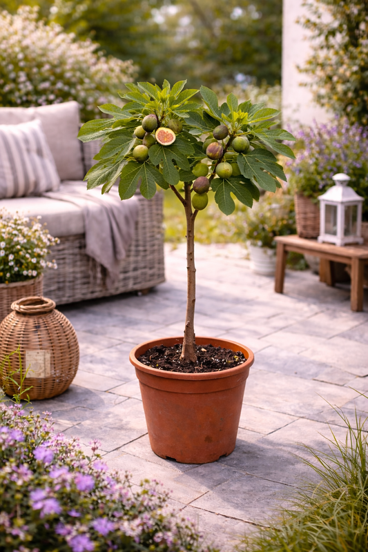 Winterharte Echte Feige Ficus carica Bornholms Stämmchen 60-80 cm Feigenbaum für Garten Balkon Kübelpflanze