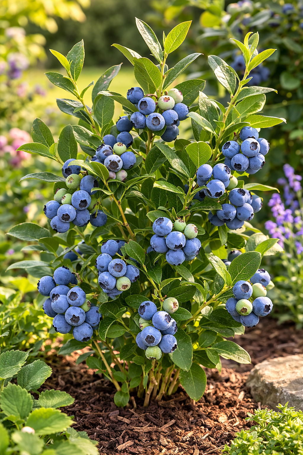 Heidelbeere Bluecrop ca. 60 cm im Topf – Vaccinium corymbosum Kulturheidelbeere ertragreich winterhart für Garten Balkon