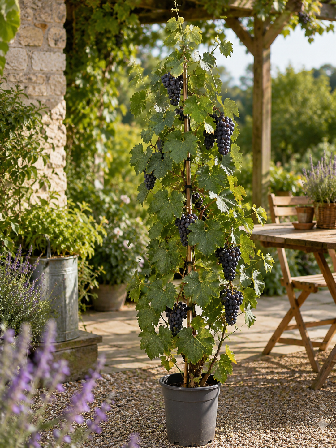 Vitis Buffalo 120-180 cm Weinrebe | Tafeltraube Blaue Weinrebe Rebstock Kletterpflanze winterhart