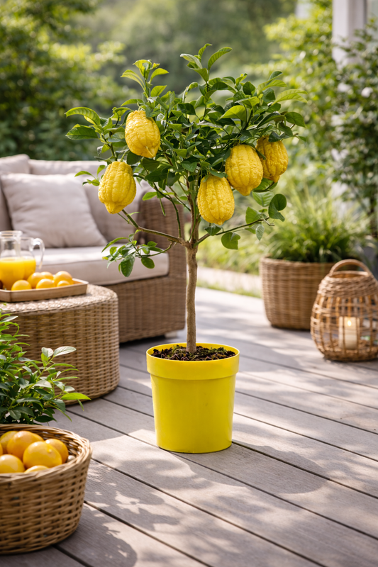 Citrus medica Zedratzitrone 70-100 cm Stämmchen – Echte Zitronatzitrone Kübelpflanze mediterraner Zitrusbaum