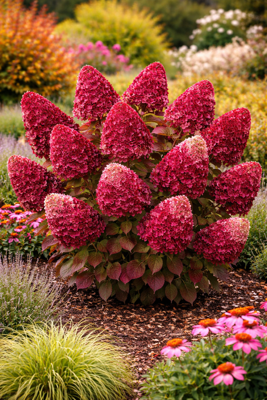 Rispenhortensie 'Wim’s Red' – Hydrangea paniculata im 3L Topf | Blühfreudiger Zierstrauch in Rot-Weiß